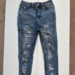 SO women's ultimate jeggings high rise size 0 with holes